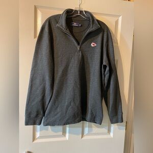 Kansas City Chiefs Vineyard Vines Quarter Zip Pullover Mens Large Gray Cotton